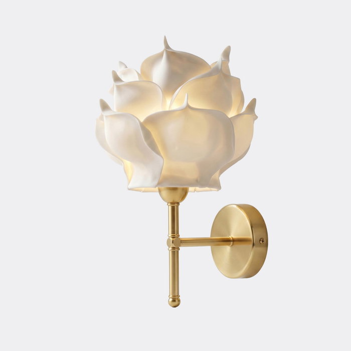 Opviq Lámpara de pared Eva Crema y Dorado Brillante